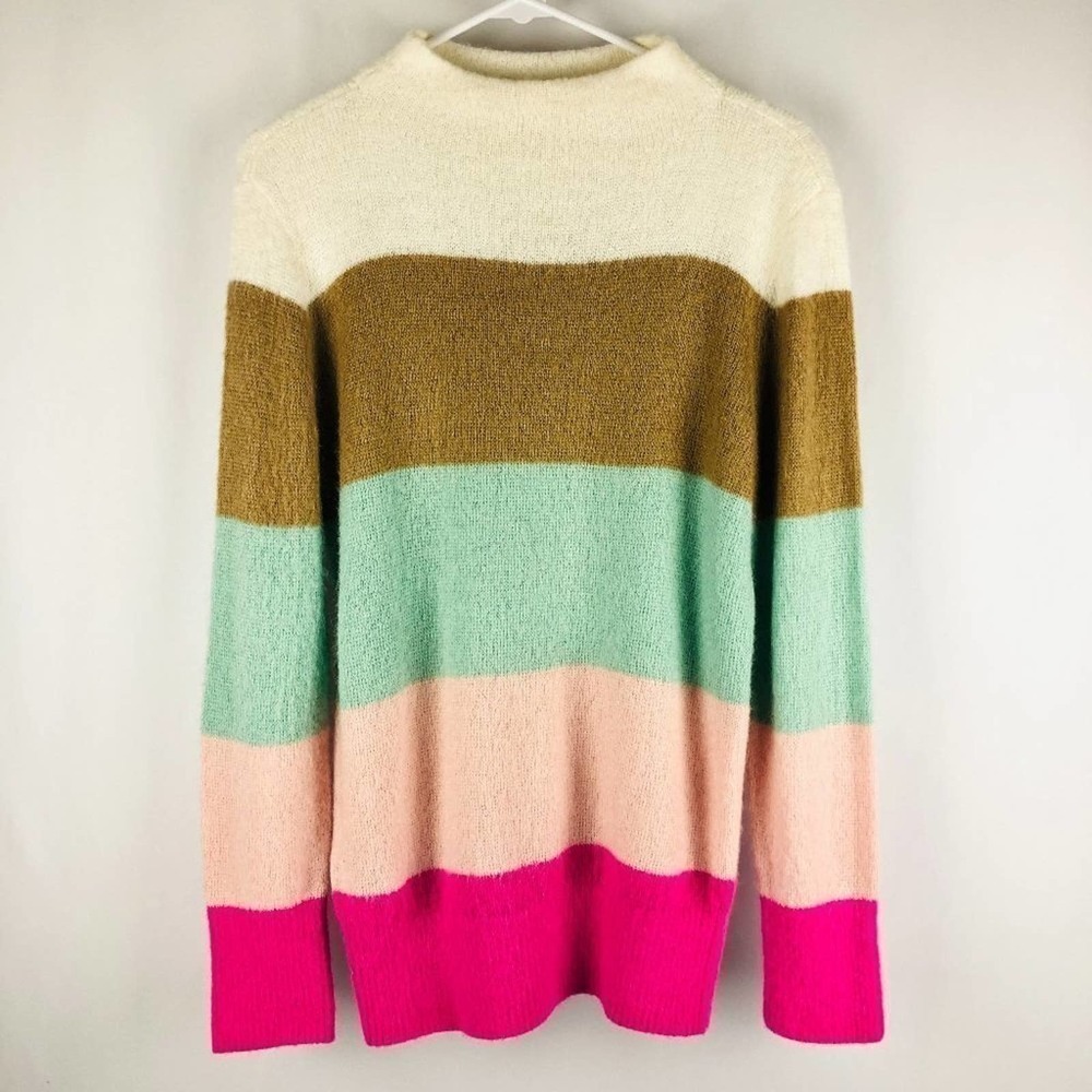 Lou & Grey Mock Neck Wool and Alpaca Blend Sweater XS